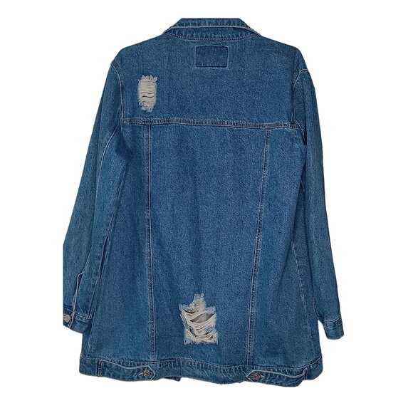 Refuge Denim Women's Long Jean Jacket Size Large - Picture 3 of 6